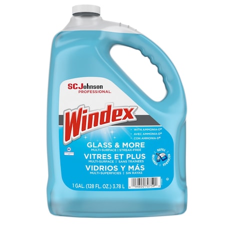 Sc Johnson Professional Windex Glass Cleaner, 1 gal, Bottle, Blue, Floral, Liquid-RTU 696503